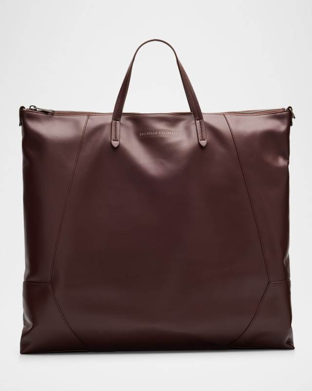 Duo Large Leather Shopper Tote Bag